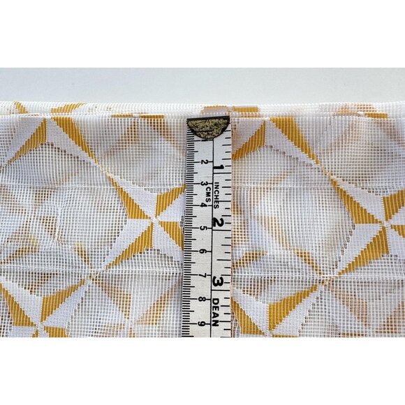 Vintage 60s starburst curtains, yellow, white starburst pattern, MCM, pair - Picture 10 of 10